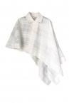 SHEER CHECK JACQUARD CAPE & VEST SET [WHITE]