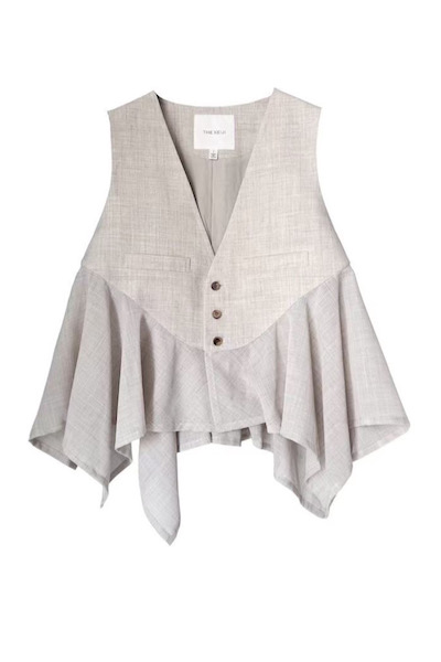 FLARED PEPLUM VEST [IVORY��IVORY]