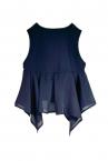 FLARED PEPLUM VEST [NAVY��NAVY BLUE]