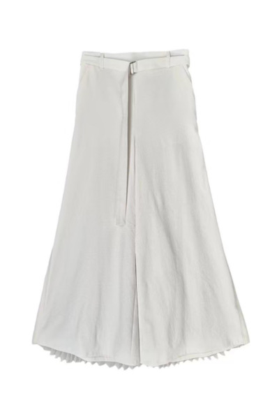 PLEATED BACK WIDE LEG PANTS [WHITE]