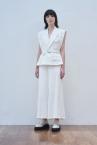PLEATED BACK WIDE LEG PANTS [WHITE]