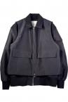 ORGANZA VESTZIP UP SWEAT JACKET SET [BLACK]
