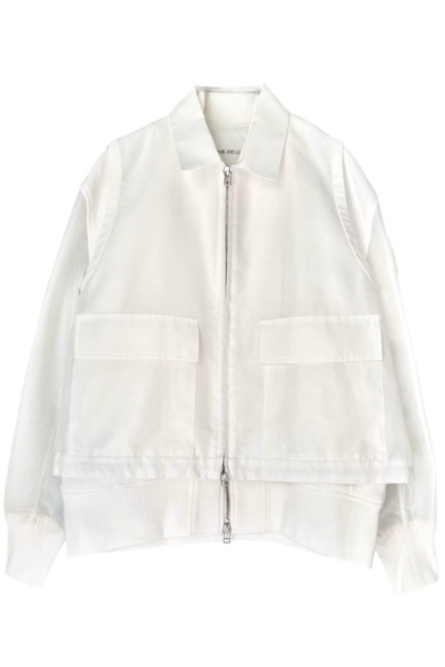 ORGANZA VESTZIP UP SWEAT JACKET SET [WHITE]