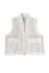 ORGANZA VESTZIP UP SWEAT JACKET SET [WHITE]