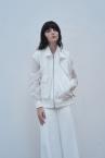 ORGANZA VESTZIP UP SWEAT JACKET SET [WHITE]