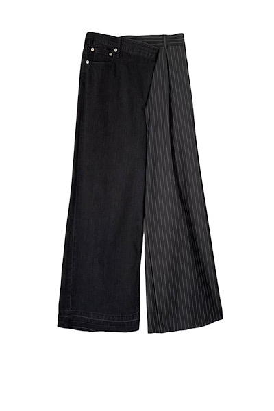 HYBRID DENIM PANTS [BLACKBLACK STRIPE]