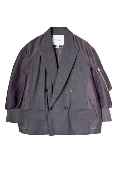 MA-1 ORGANZA SLEEVE BLAZER [DARK GREY��GREY]