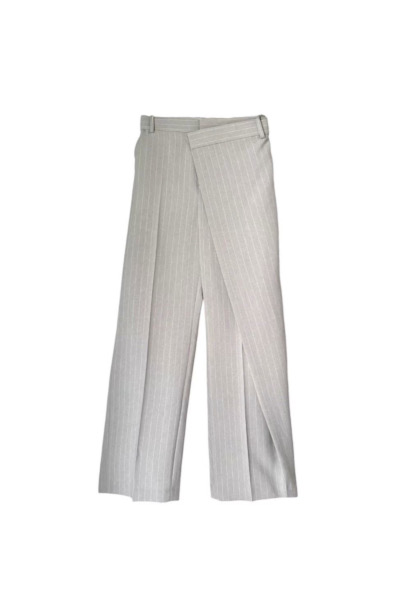 PINSTRIPE WRAP PANTS [GREY]
