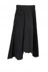 PLEATED PANEL DENIM CARGO SKIRT [BLACKBLACK]