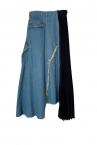 PLEATED PANEL DENIM CARGO SKIRT [INDIGO BLACK]