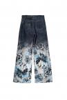 GRADIENT FLORAL DENIM JEANS[INDIGO-MULTI]