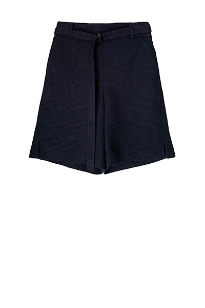 BELTED TWEED SHORTS [NAVY BLUE]