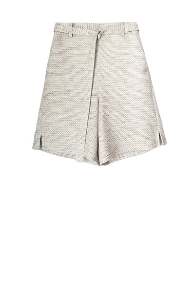 BELTED TWEED SHORTS [GREY-MULTI]