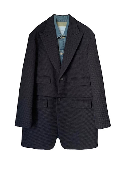 HYBRID DENIM TWEED COAT [NAVYINDIGO]