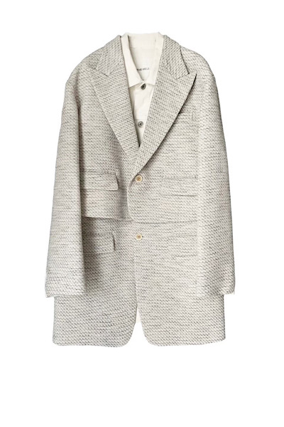 HYBRID DENIM TWEED COAT [GREYWHITE]