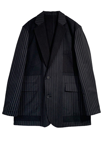 PINSTRIPE INSIDE-OUT REVERSIBLEJACKET[BLACK]