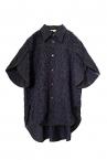 LAYERED SLEEVE LACE SHIRT [NAVY]