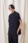 LAYERED SLEEVE LACE SHIRT [NAVY]