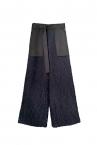 PATCH POCKET WIDE LEG LACE PANTS [NAVY]