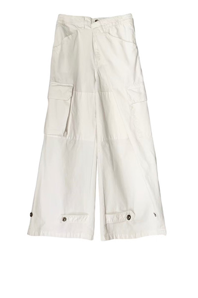 ASYMMETRIC WRAP CARGO PANTS [WHITE]