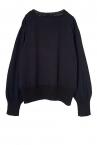 V-NECK MESH KNIT SWEATER [BLACK]