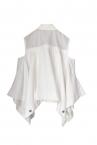ORGANZA PANEL DENIM VEST [WHITE]