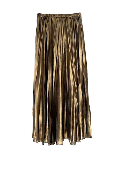 FOIL PLEATED SKIRT [GOLD]