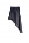 ASYMMETRIC ORGANZA SKIRT PANTS SET [BLACK]