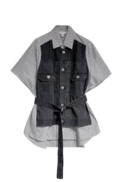 HYBRID DENIM STRIPE SHIRT [BLACK��BLACK]