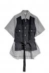 HYBRID DENIM STRIPE SHIRT [BLACK��BLACK]