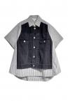 HYBRID DENIM STRIPE SHIRT [BLACK��BLACK]