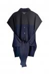 TIED KNIT PANEL SHIRT [NAVY��BLACK]