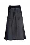 HYBRID DENIM CARGO SKIRT [BLACK]