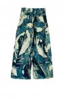 BOTANICAL PRINT DENIM PANTS [GREEN-MULTI]