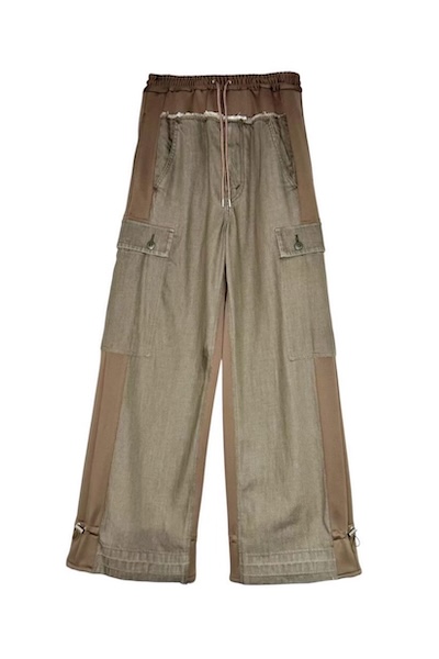 HYBRID DENIM CARGO SWEAT PANTS [KHAKI GREEN]