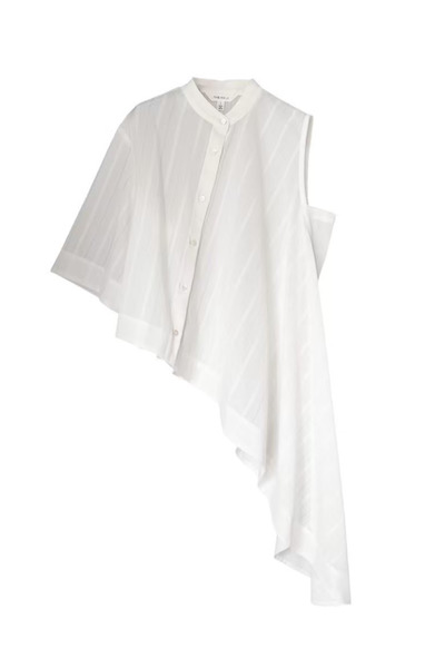 ASYMMETRIC FLARED SHIRT [WHITE]