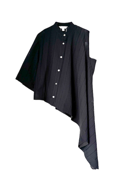 ASYMMETRIC FLARED SHIRT [BLACK]
