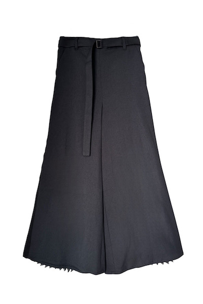 PLEATED BACK WIDE LEG PANTS [BLACK]
