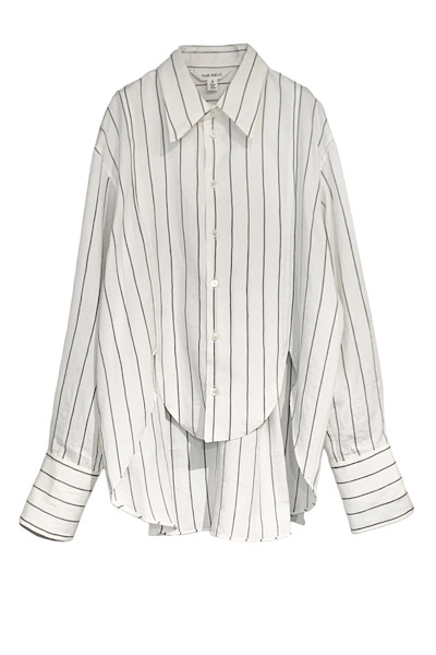 STRIPE U-HEM SHIRT [WHITEBLACK]