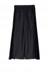 PLEATS PANEL WIDE LEG PANTS [BLACK STRIPE]