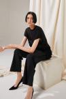 CROCHET PATCHWORK KNIT TOP [BLACK]