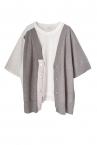 HYBRID V-NECK CARDIGAN TEE [WHITE��L.GREY]