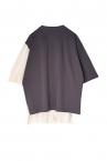HYBRID V-NECK CARDIGAN TEE [D.GREY��WHITE]