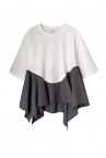 CHECK PEPLUM PANEL T-SHIRT [WHITE��CHECK]