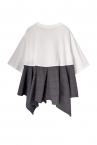 CHECK PEPLUM PANEL T-SHIRT [WHITE��CHECK]