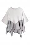 PEPLUM PANEL T-SHIRT [L.GREY��GREY]