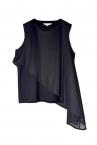 ASYMMETRIC LAYERED TOP [BLACK]