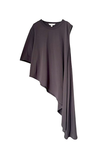 ASYMMETRIC FLARED T-SHIRT [DARK GREY]