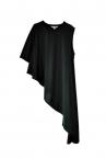 ASYMMETRIC FLARED T-SHIRT [BLACK]