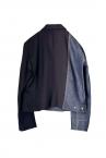 HYBRID DENIM BIKER DETAIL BLAZER [BLACK ��INDIGO]